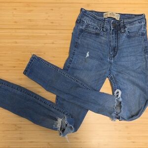 Hollister Ripped Blue Skinny Jeans